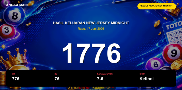 Result New Jersey Midnight hari ini 17 Juni 2026 angka 1776