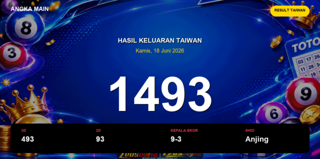 Result Taiwan hari ini 18 Juni 2026 angka 1493