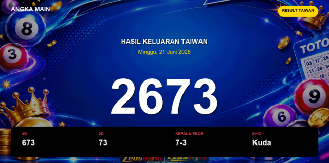 Result Taiwan hari ini 21 Juni 2026 angka 2673