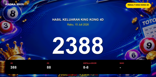 Result King Kong 4D hari ini 15 Juli 2026 angka 2388